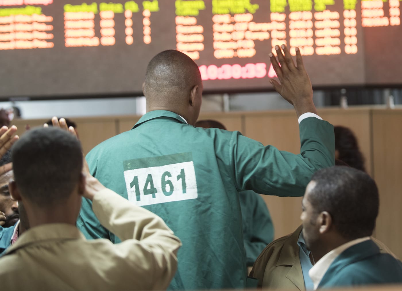 Man from behind in ACX Ethiopihan Commodity Exchange